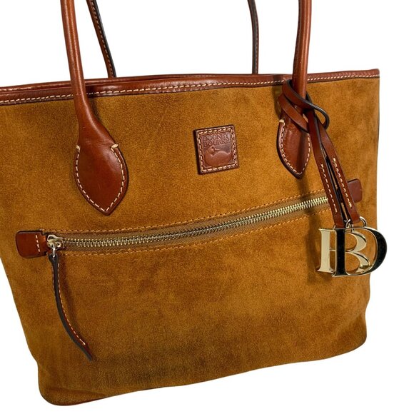 DOONEY BOURKE Burnt Orange Suede Tote w/ Charms/Fobs Style #: BSUED1521 - Picture 3 of 15